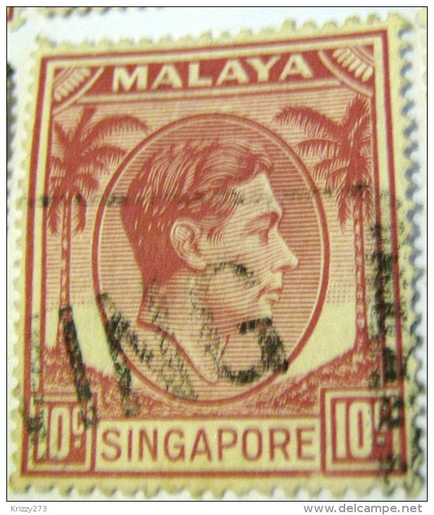 Singapore 1948 King George VI 10c - Used - Singapore (...-1959)