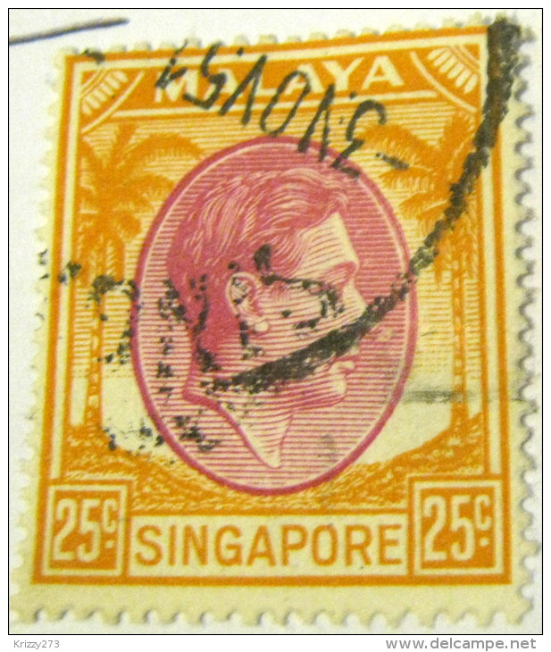 Singapore 1948 King George VI 25c - Used - Singapore (...-1959)