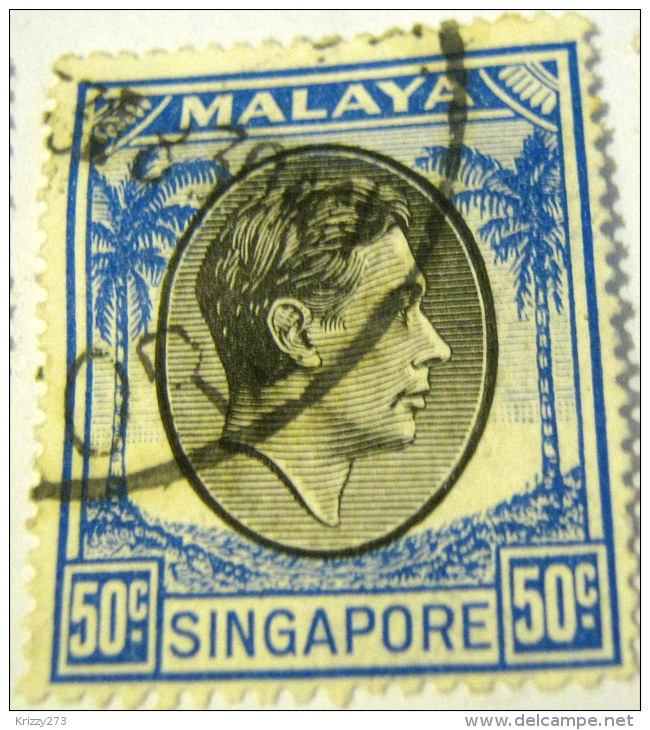 Singapore 1948 King George VI 50c - Used - Singapour (...-1959)