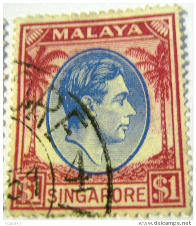 Singapore 1948 King George VI $1 - Used - Singapore (...-1959)