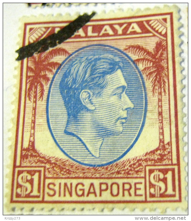 Singapore 1948 King George VI $1 - Used - Singapore (...-1959)