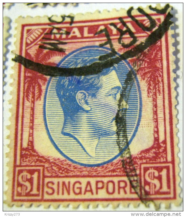 Singapore 1948 King George VI $1 - Used - Singapore (...-1959)