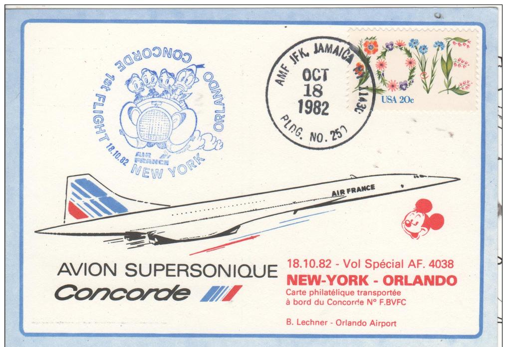 NEW YORK ORLANDO Air France Concorde  Vol Spécial Walt Disney World  18/10/82 - Concorde