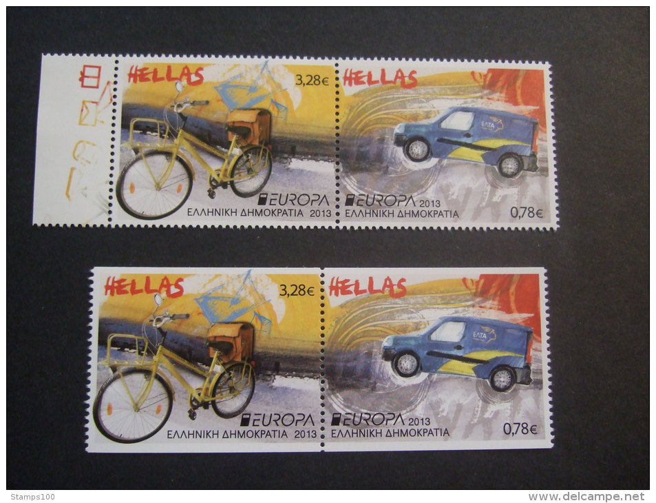 GREECE  2013   EUROPE CEPT  2 STAMPS + 2 STAMPS FROM BOOKLET    MNH **  (P48-812/015) - 2013