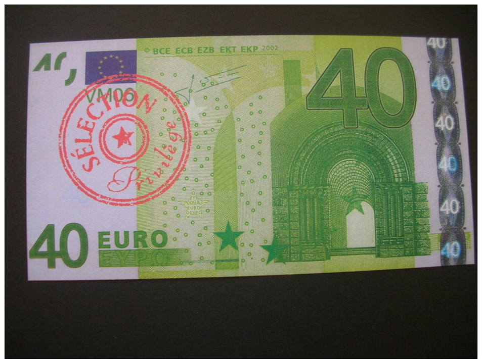 Billet Factice De 40 Euro  De La Vitrine Magique - Notgeld