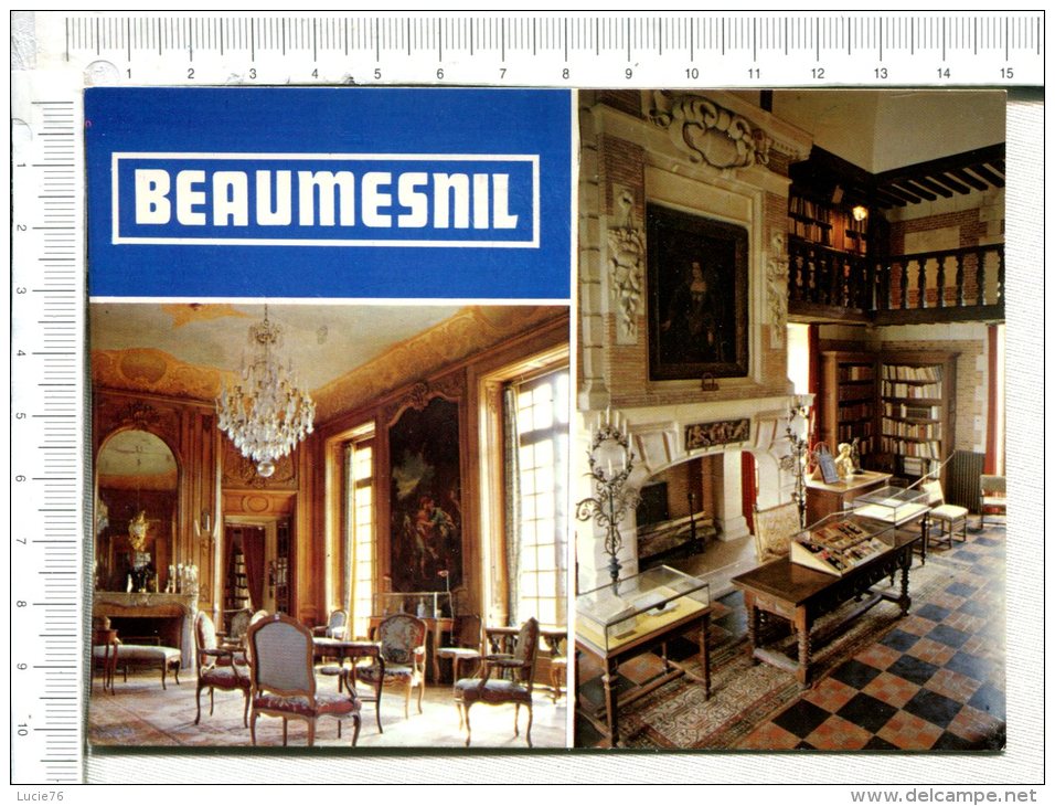 BEAUMESNIL  -  Le Château  - 2 Vues  :  Vues  D Intérieur :   Le Grand Salon, La Salle à Manger - Beaumesnil