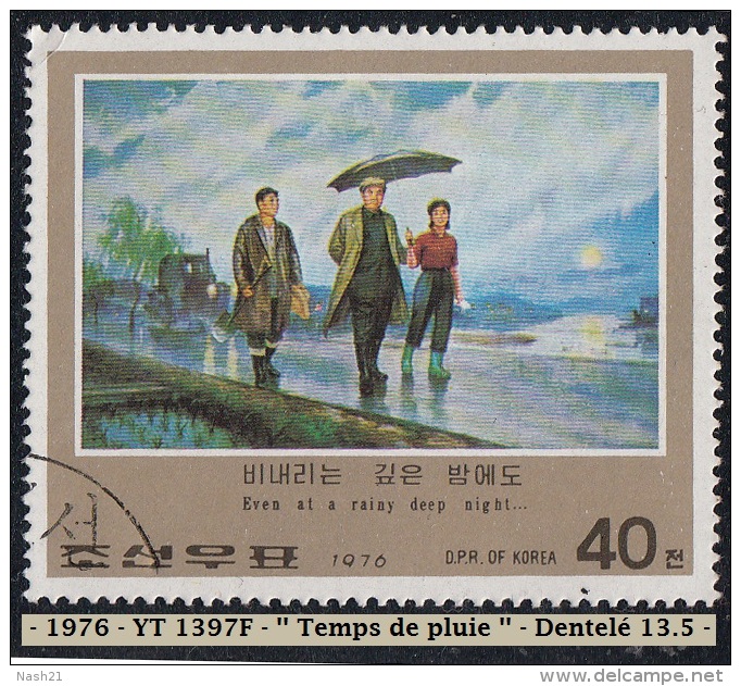 1976 - Asie - Timbre De  Corée  Du Nord - Tableau - 40 Ch. Temps De Pluie - - Autres & Non Classés