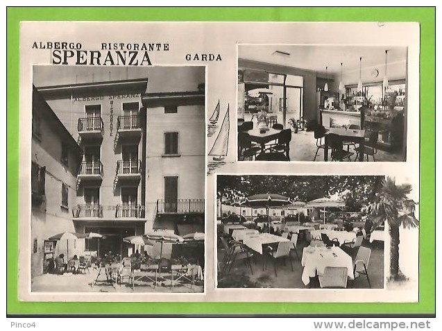 VERONA GARDA ALBERGO RISTORANTE SPERANZA CARTOLINA FORMATO GRANDE VIAGGIATA NEL 1966 - Altri & Non Classificati