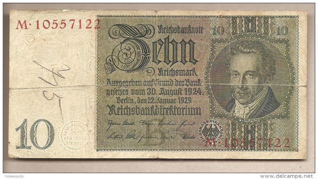 Germania - Banconota Circolata Da 10 Marchi P-180a/1 - 1929 #17 - 10 Mark