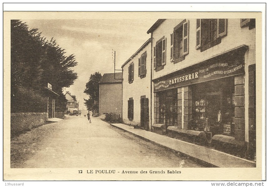 Carte Postale Ancienne Le Pouldu - Avenue De SGrands Sables - Patisserie, Commerces - Le Pouldu