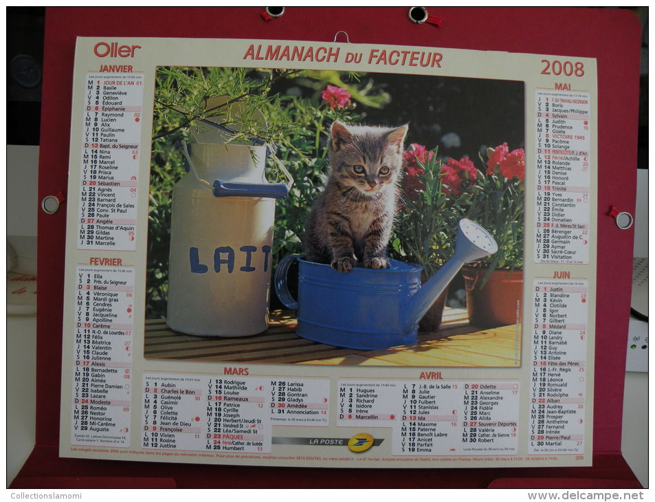 Petit Chat, Chien, Calendrier Almanach Du Facteur - Oller - 2008 - 2 Photos - Grand Format : 2001-...