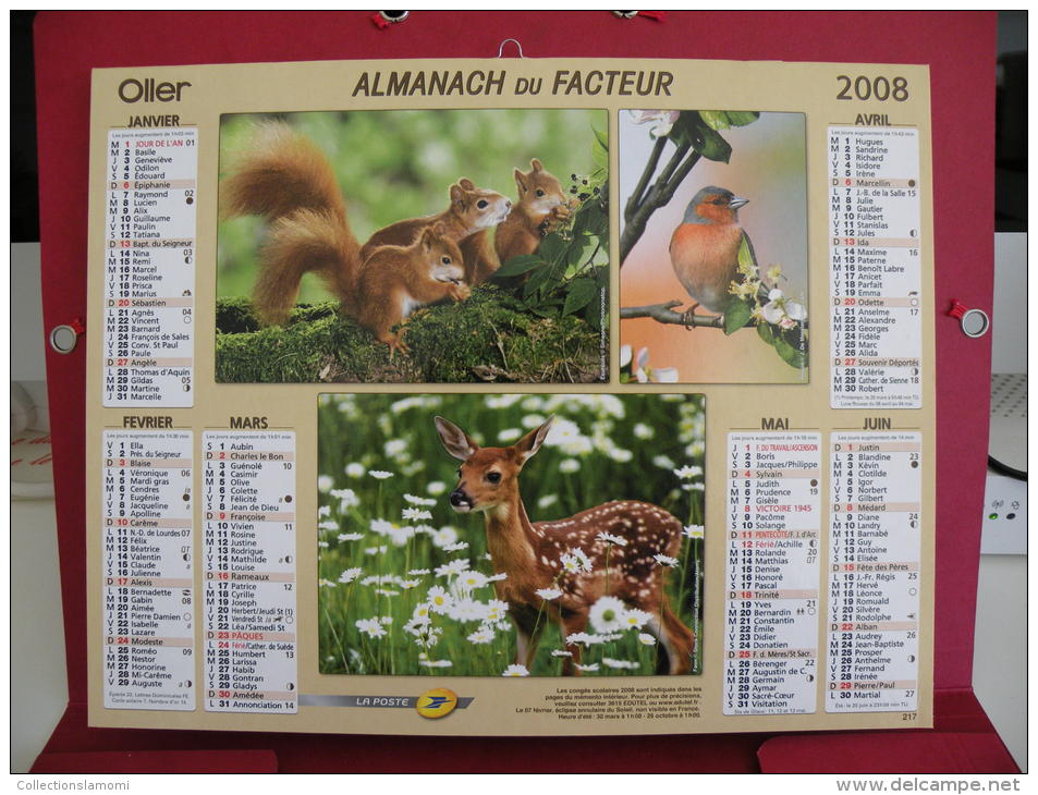 Nos Amis Les Animaux , Calendrier Almanach Du Facteur - Oller - 2008 - 2 Photos - Grand Format : 2001-...