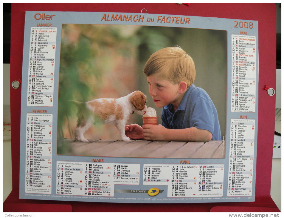 Les Enfants Et Nos Amis , Calendrier Almanach Du Facteur - Oller - 2008 - 2 Photos - Grand Format : 2001-...