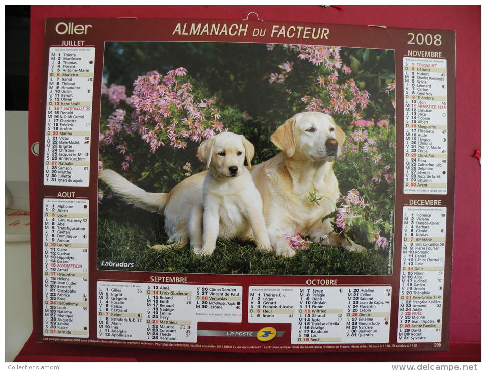 Berger Allemand / Labradors , Calendrier Almanach Du Facteur - Oller - 2008 - 2 Photos - Grand Format : 2001-...