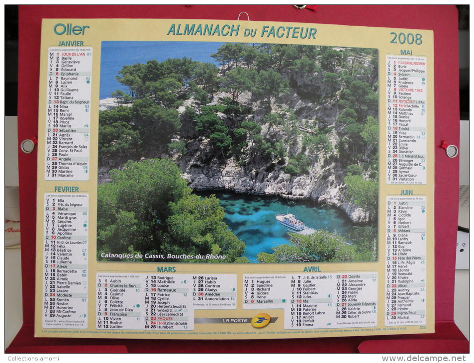 Calanques De Cassis / île De Porquerolles , Calendrier Almanach Du Facteur - Oller - 2008 - 2 Photos - Grand Format : 2001-...