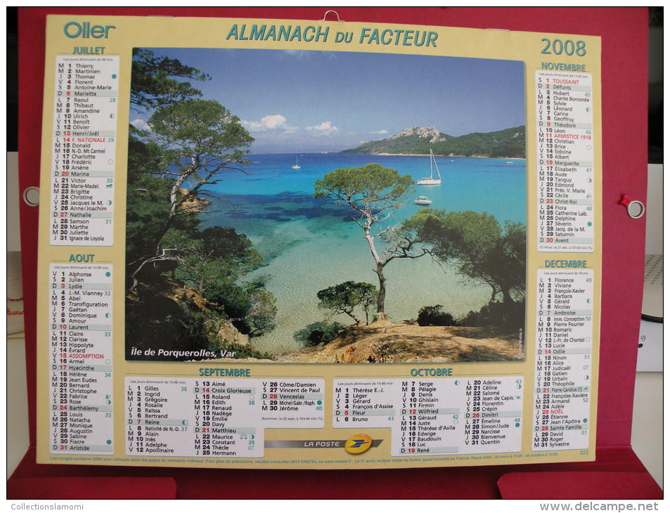 Calanques De Cassis / île De Porquerolles , Calendrier Almanach Du Facteur - Oller - 2008 - 2 Photos - Grand Format : 2001-...