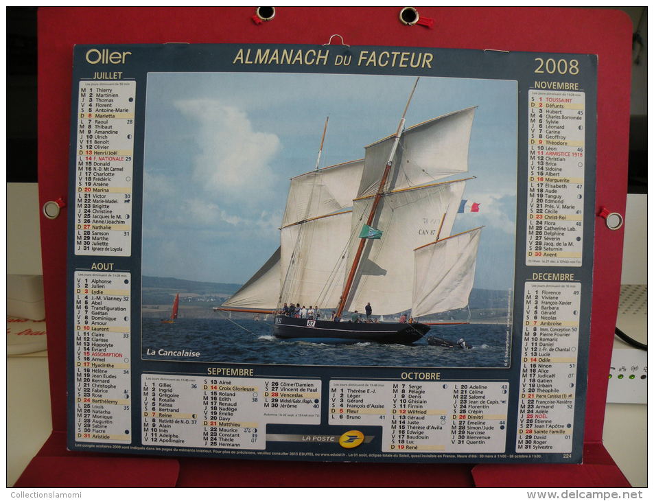 Le Sedov, Monaco Classic Week / La Cancalaise , Calendrier Almanach Du Facteur - Oller - 2008 - 2 Photos - Grand Format : 2001-...