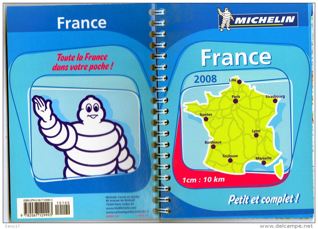 MICHELIN ATLAS ROUTIER PETIT ET COMPLET FRANCE 2008 FORMAT EN CM 12 X 17 - Michelin (guides)