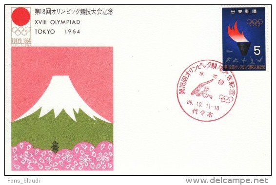 J.O. De Tokyo 1964 - Marque Postale Spéciale Water-polo  - FRANCO DE PORT - Wasserball