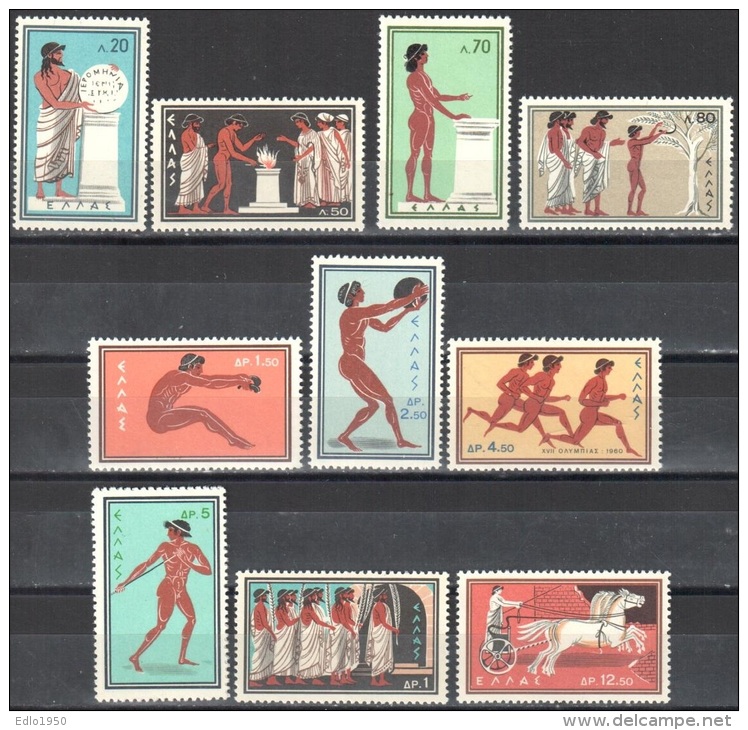Greece 1960  Rome Olympic Games -  Mi.734-744 MNH (**) - Nuevos