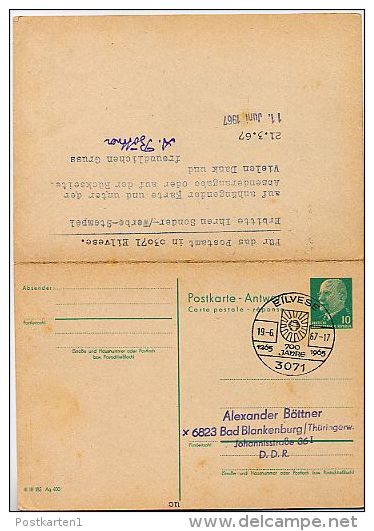 700 Jahre WAPPEN EILVESE Neustadt Rübenberge 1967auf DDR P77 Postkarte Mit Antwort - Covers