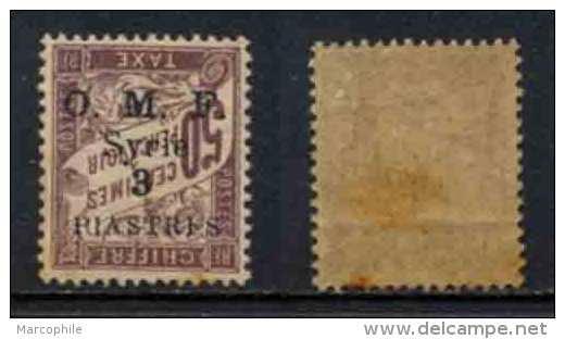 SYRIE / 1921 SURCHARGE RENVERSEE TAXE # 12 * + VARIETE "PIASTRiS" / COTE ++75.00 EUROS (ref T672) - Impuestos