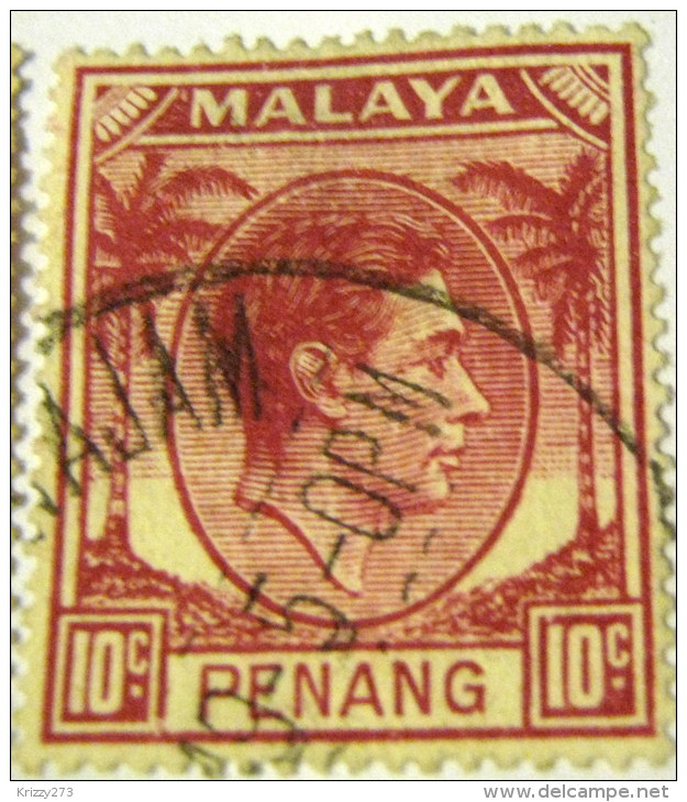 Penang 1949 King George VI 10c - Used - Penang