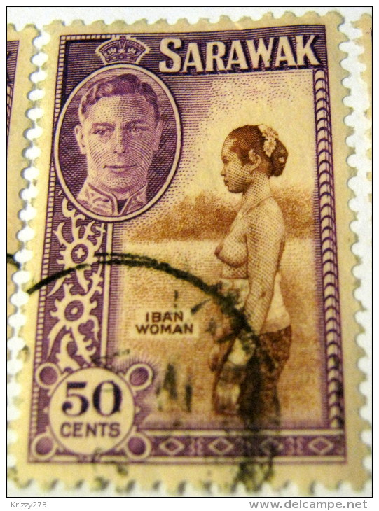 Sarawak 1950 Iban Woman 50c - Used - Sarawak (...-1963)