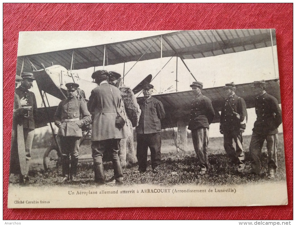 Cpa 54 ARRACOURT Aeroplane Allemand Atterrit (Arrondissement Luneville)  UNIQUE - Andere & Zonder Classificatie