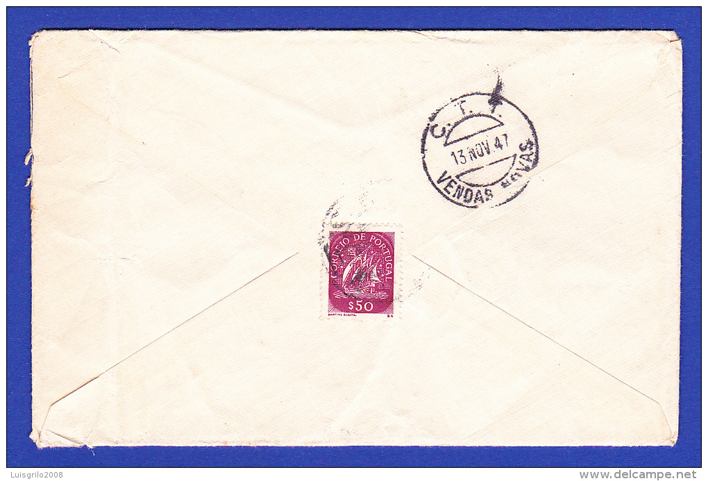 ENVELOPPE --- C.T.T. VENDAS NOVAS - 13.NOV.47 - Lettres & Documents