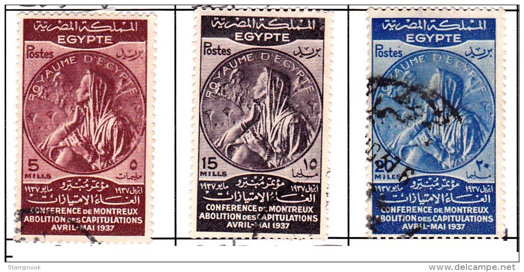 Egypt Scott   217-19 Used VF Complete Set - Used Stamps