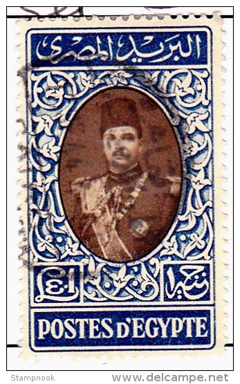 Egypt Scott   240 Used  Very Fine  1 Pound Farouk - Used Stamps