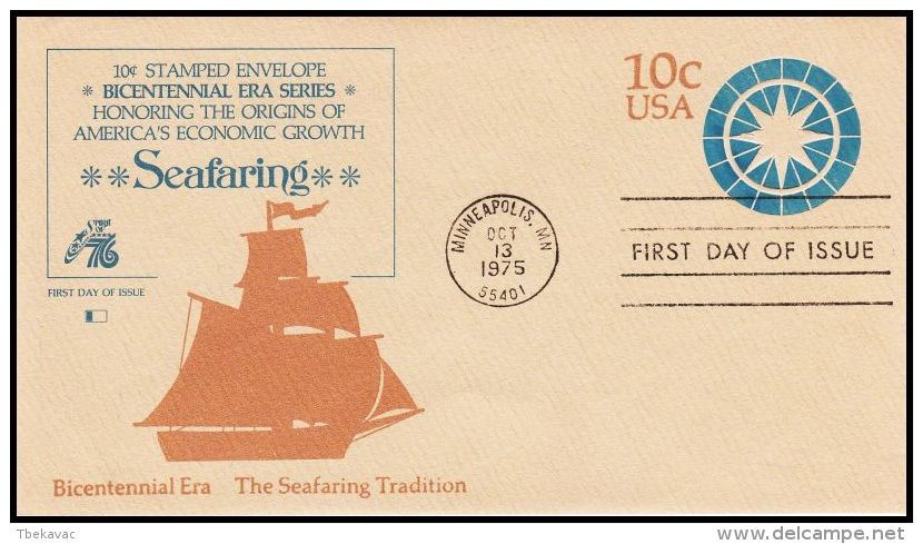 United States 1975, Prestamped Envelope - 1961-80