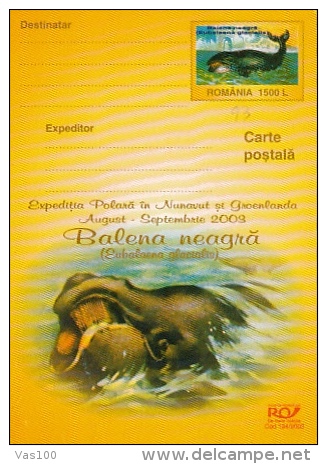 WHALES, 7X PC STATIONERY, ENTIERE POSTAUX, 2003, ROMANIA - Baleines