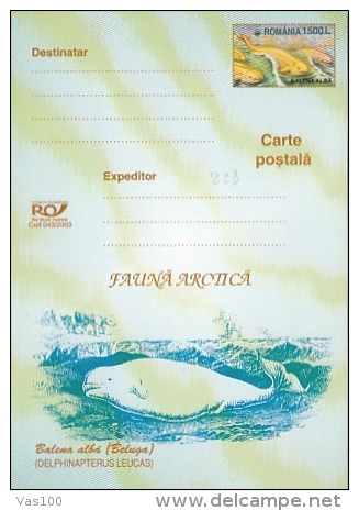 WHALES, 7X PC STATIONERY, ENTIERE POSTAUX, 2003, ROMANIA - Baleines