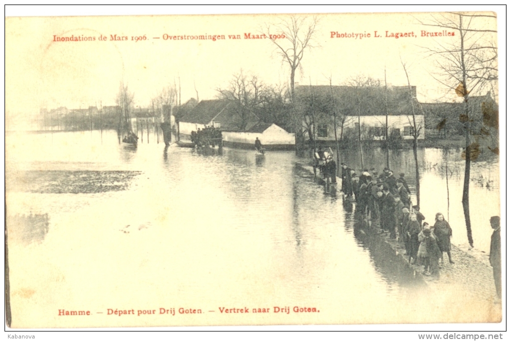 Hamme. Overstromingen Van Maart 1906. Vertrek Naar Drij Goten. - Hamme