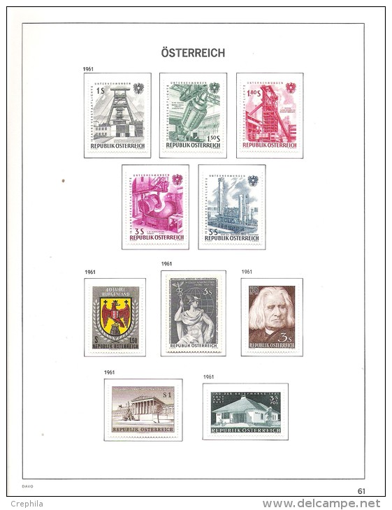 Autriche - album Davo -  timbres de 1850 à 1992 Oblitérés - Neuf * & Neuf **