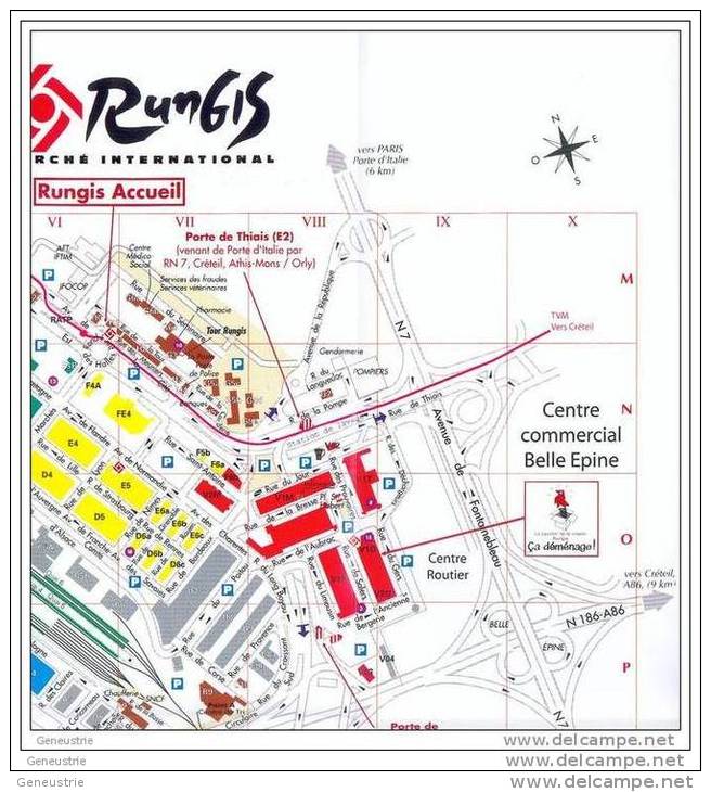 Plan Du Marché De Rungis 94 Val De Marne - Plan Of Rungis Market - Topographische Karten