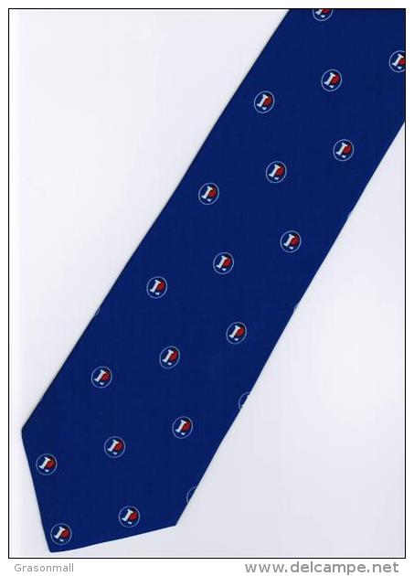 #201201 BLUE WHITE RED L ALPHABET Striped 100% Hand Made Men Formal Fashion Neck Tie - Other & Unclassified