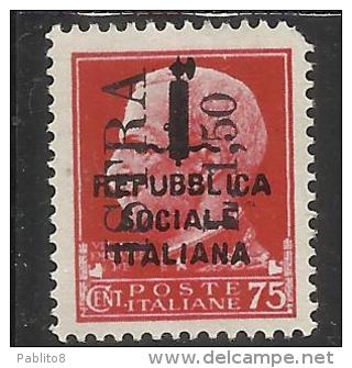 OCCUPAZIONE JUGOSLAVIA YUGOSLAVIA ISTRIA 1945 SURCHARGE ITALY SOPRASTAMPATO ITALIA LIRE 1,50 SU 0.75 CENTESIMI MNH - Yugoslavian Occ.: Istria