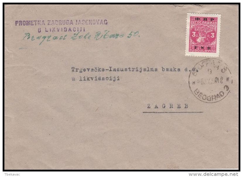 Yugoslavia 1950, Cover Beograd To Zagreb - Brieven En Documenten