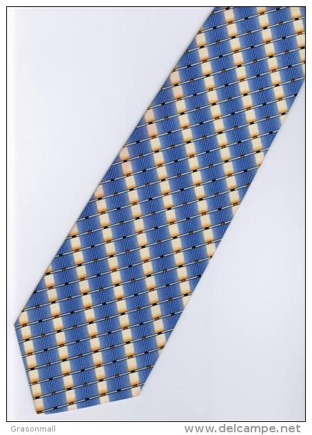 #201204 BLUE WHITE YELLOW RED Striped 100% Hand Made Men Formal Fashion Neck Tie - Other & Unclassified