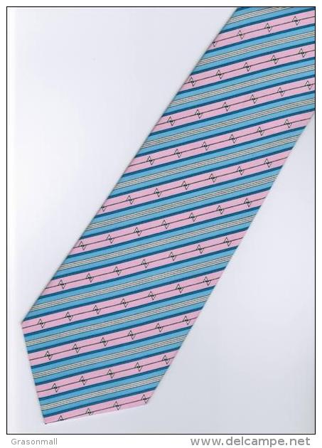 #201228 PINK BLUE YELLOW Striped 100% Hand Made Men Formal Fashion Neck Tie - Other & Unclassified