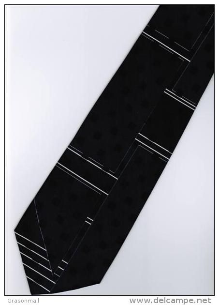 #201232 BLACK WHITE Striped 100% Hand Made Men Formal Fashion Neck Tie - Other & Unclassified