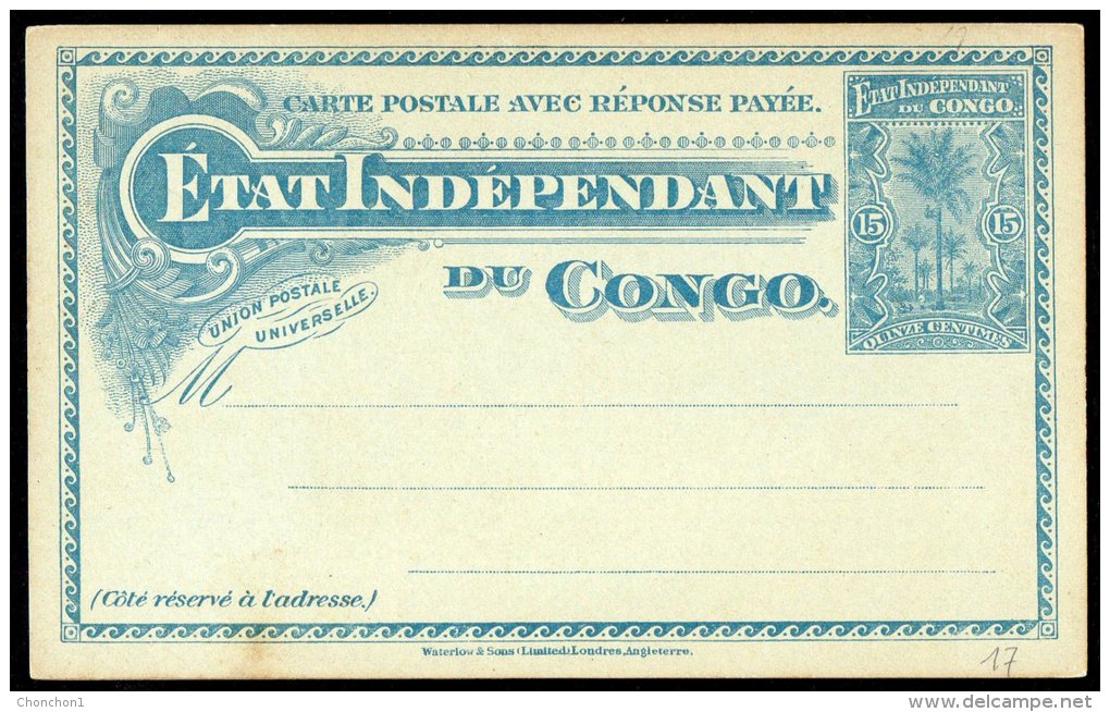 Congo - Entier Postal Stibbe N°17 Avec Réponse (with Reply Card) - Th1 - Entiers Postaux