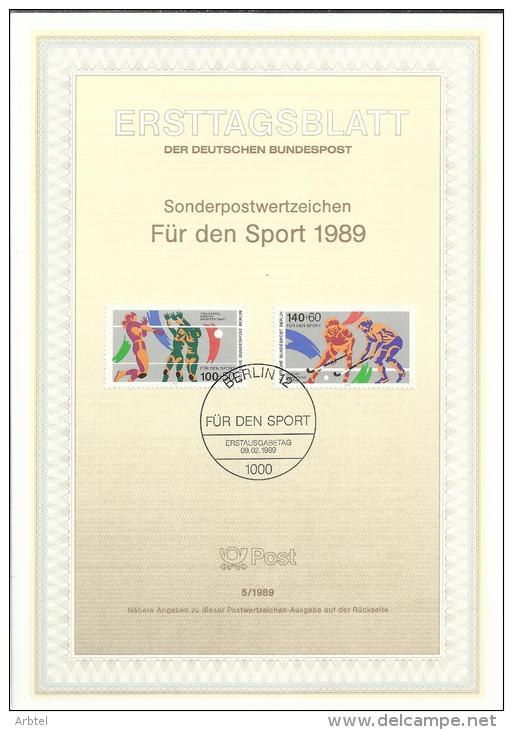 ALEMANIA DOCUMENTO PRIMER DIA BERLIN DEPORTE VOLLEY HOCKEY HIERBA - Hockey (sur Gazon)