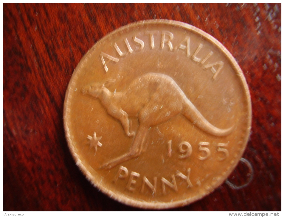 AUSTRALIA 1955 ONE PENNY USED COIN From The Perth Mint. - Penny