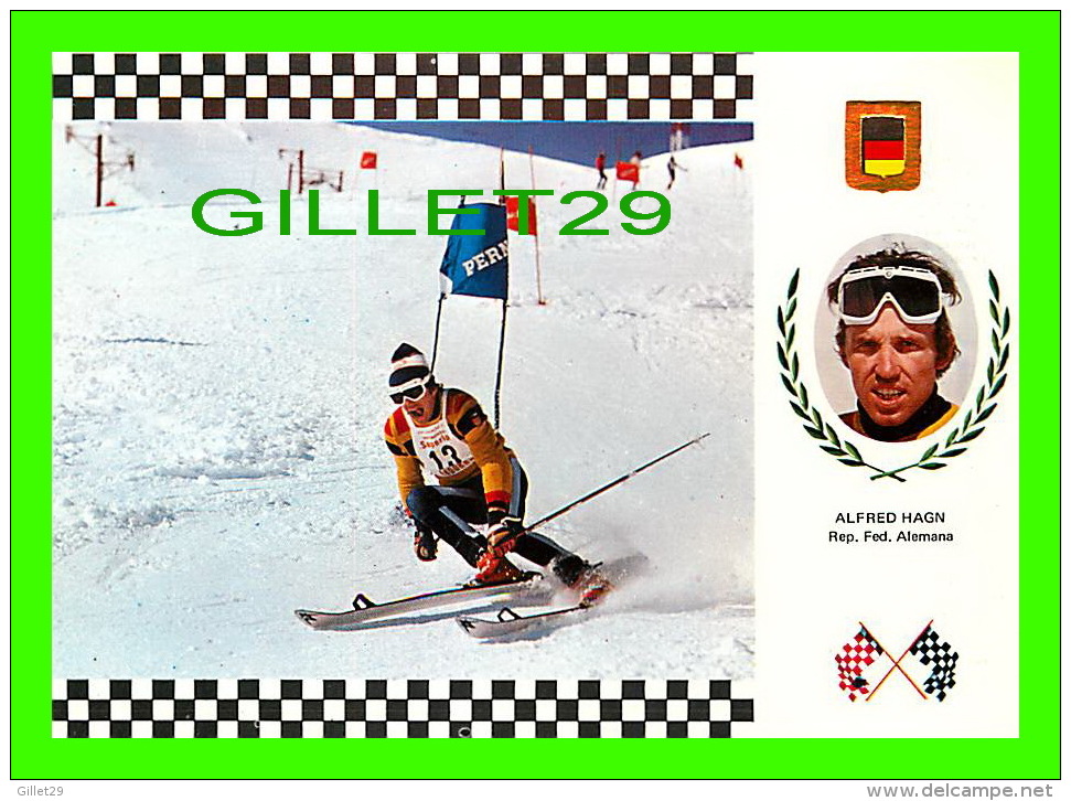 SPORTS D'HIVER - SKI SLALOM - ALFRED HAGN, REP. FED. ALEMANA - No 4 SERIE ESQUI - - Wintersport