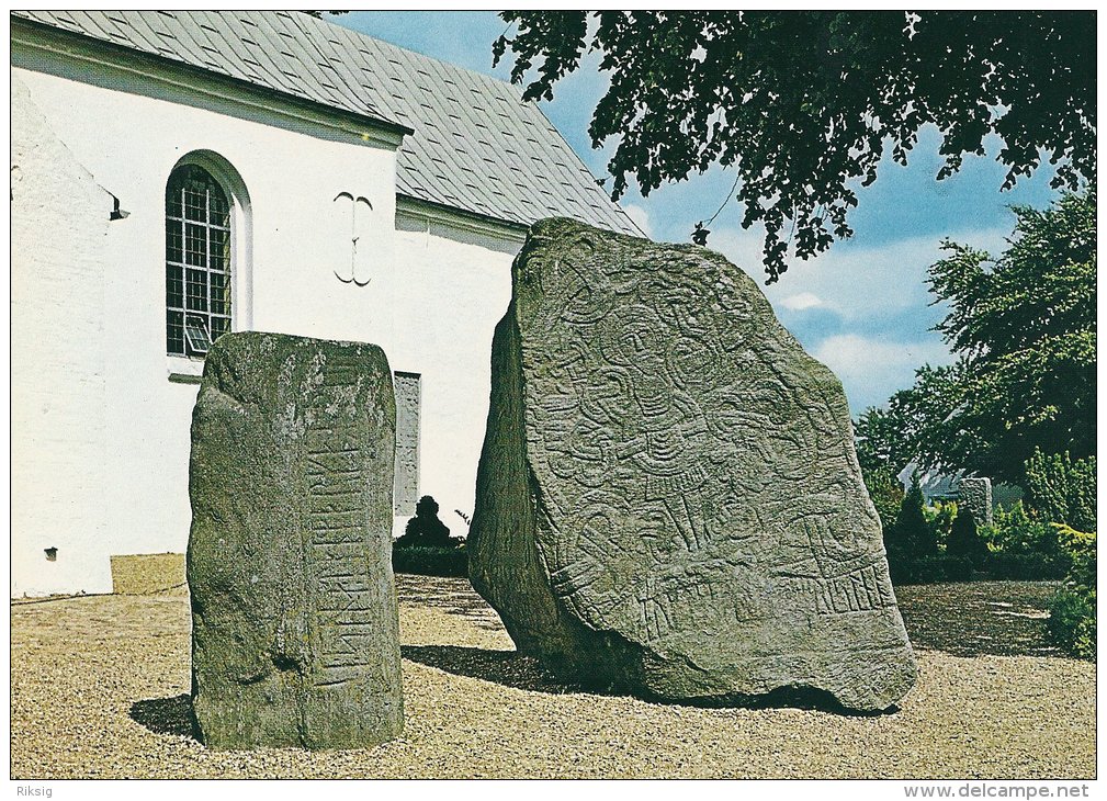 Runic Stones   Runestenene  Jelling   Denmark   # 0355 - Dolmen & Menhirs