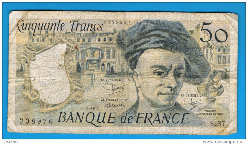 FRANCIA - FRANCE = 50 Francs 1984  P-152 M. Quentin De La Tour - 50 F 1976-1992 ''Quentin De La Tour''